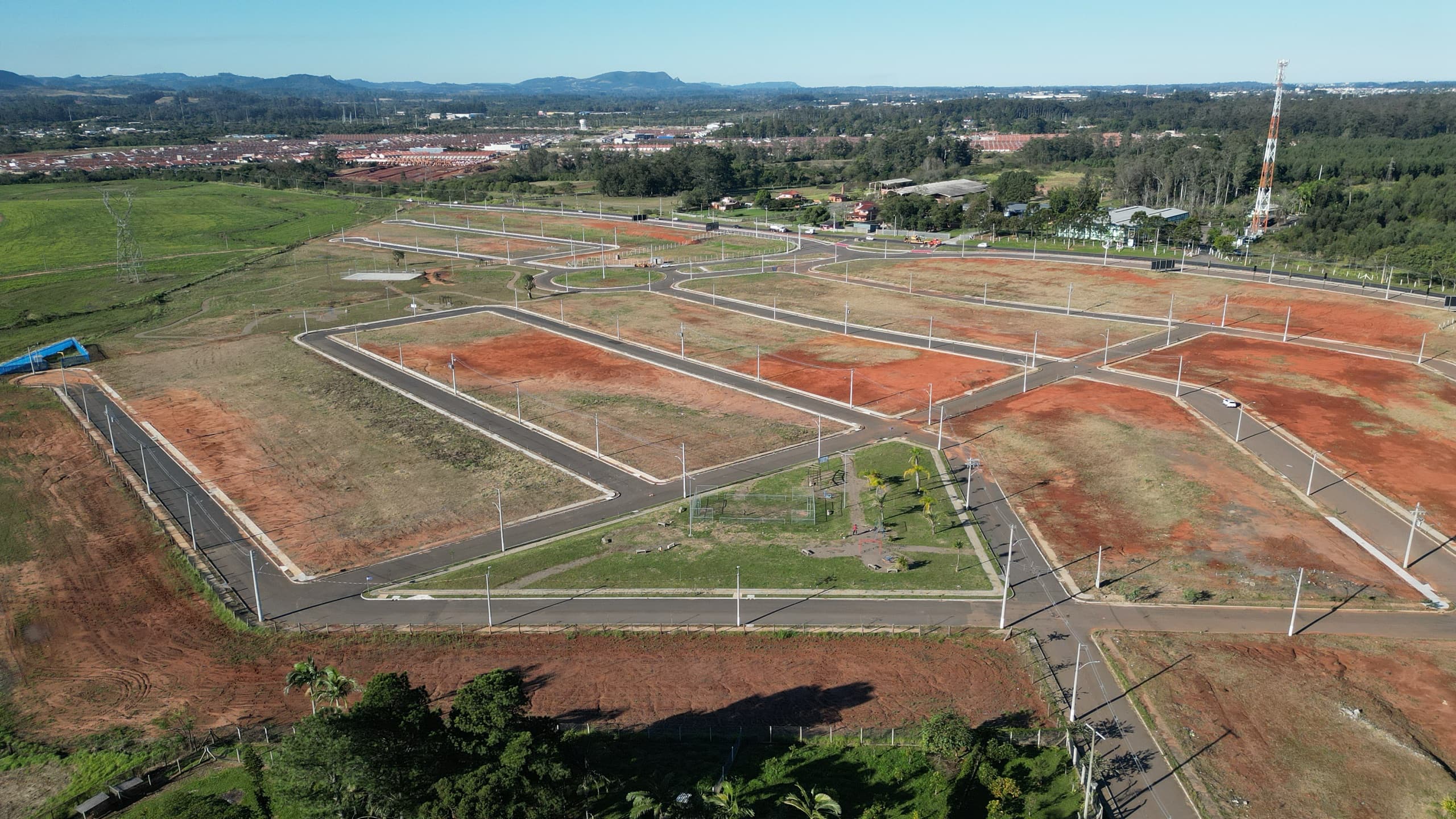 Quadras, vias e lotes do Canoas Park concluído